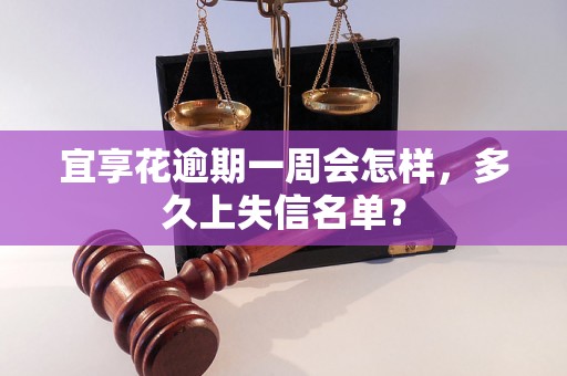 宜享花逾期一周会怎样，多久上失信名单？