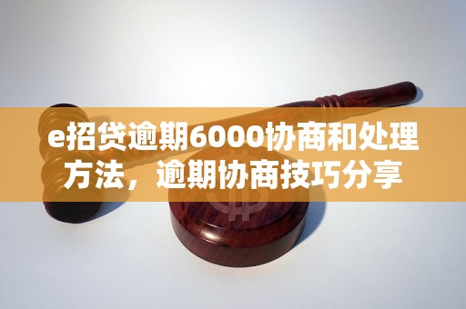 e招贷逾期6000协商和处理方法，逾期协商技巧分享