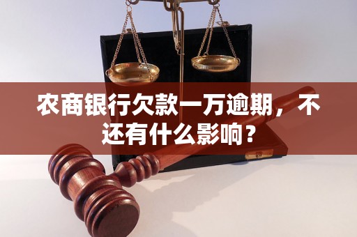 农商银行欠款一万逾期，不还有什么影响？