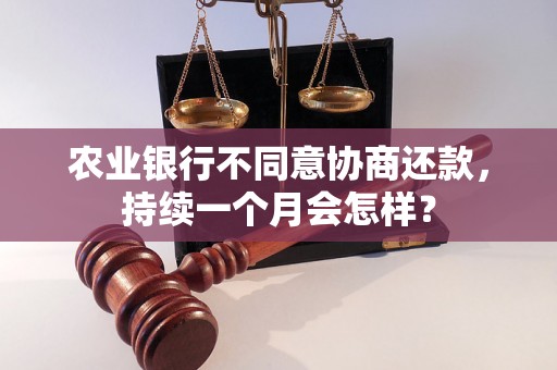 农业银行不同意协商还款，持续一个月会怎样？