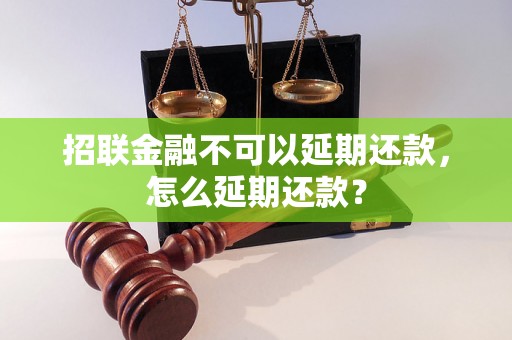 招联金融不可以延期还款，怎么延期还款？