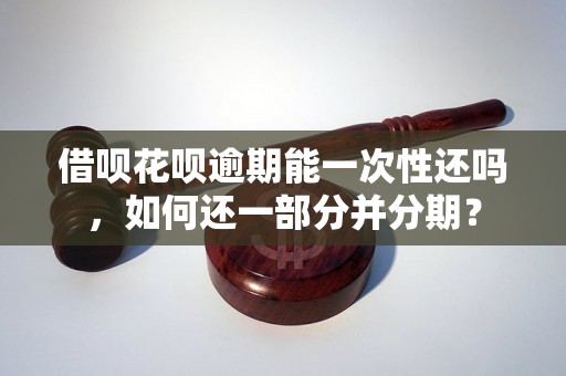 借呗花呗逾期能一次性还吗，如何还一部分并分期？