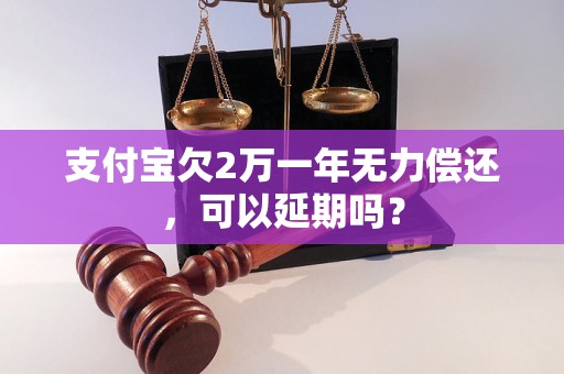 支付宝欠2万一年无力偿还，可以延期吗？