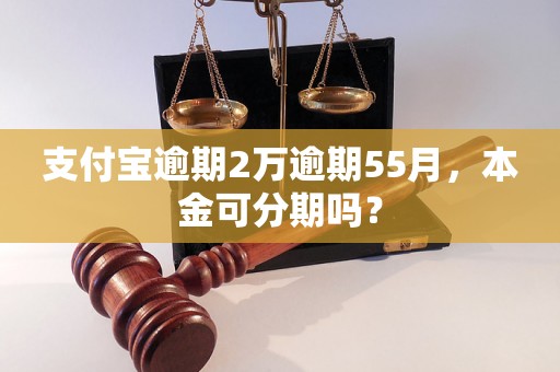 支付宝逾期2万逾期55月，本金可分期吗？