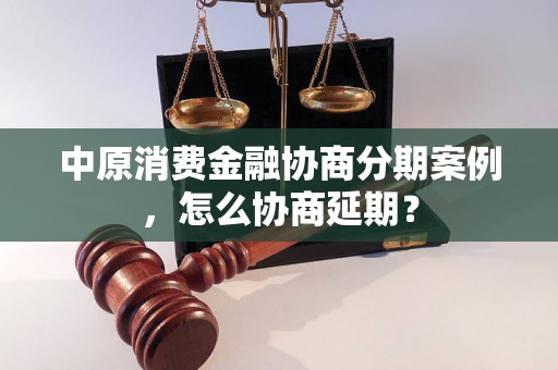 中原消费金融协商分期案例，怎么协商延期？