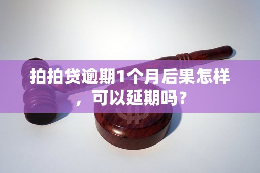 拍拍贷逾期1个月后果怎样，可以延期吗？