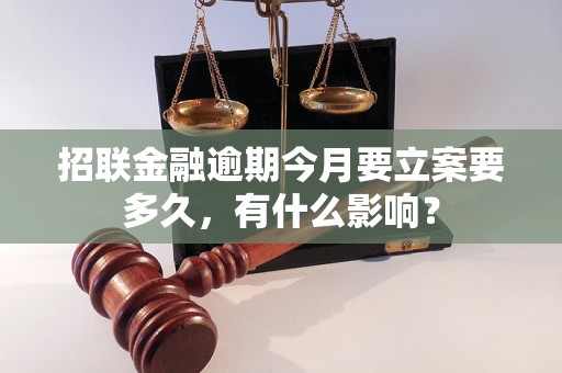 招联金融逾期今月要立案要多久，有什么影响？