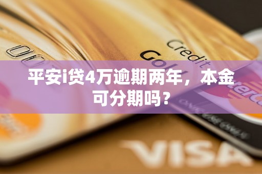 平安i贷4万逾期两年，本金可分期吗？