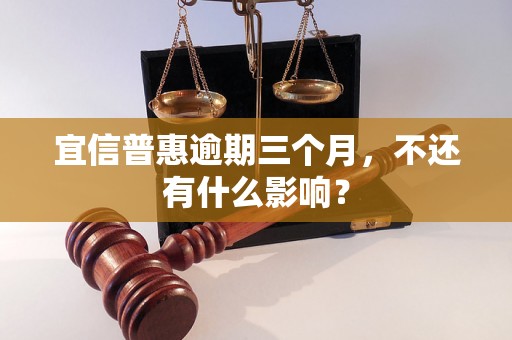 宜信普惠逾期三个月，不还有什么影响？