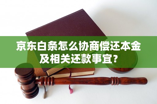 京东白条怎么协商偿还本金及相关还款事宜？