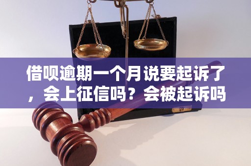 借呗逾期一个月说要起诉了，会上征信吗？会被起诉吗？