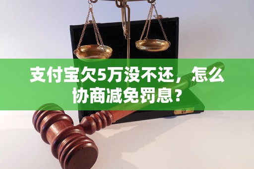 支付宝欠5万没不还，怎么协商减免罚息？