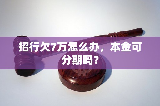 招行欠7万怎么办，本金可分期吗？