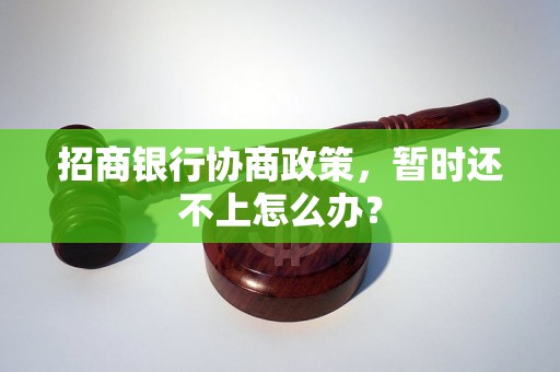 招商银行协商政策，暂时还不上怎么办？