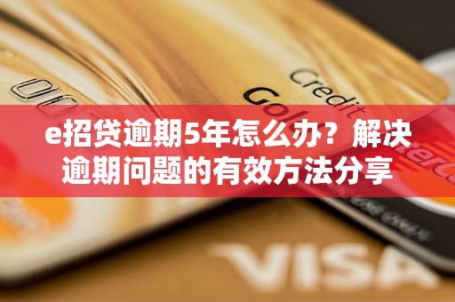 e招贷逾期5年怎么办？解决逾期问题的有效方法分享