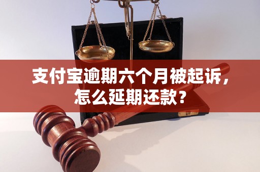 支付宝逾期六个月被起诉，怎么延期还款？