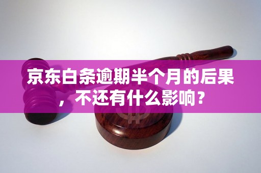 京东白条逾期半个月的后果，不还有什么影响？