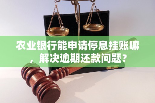 农业银行能申请停息挂账嘛，解决逾期还款问题？