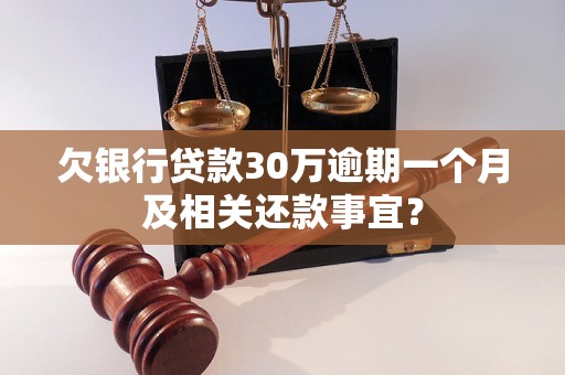 欠银行贷款30万逾期一个月及相关还款事宜？