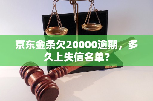 京东金条欠20000逾期，多久上失信名单？