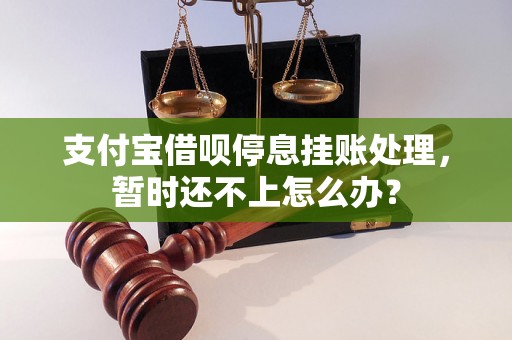 支付宝借呗停息挂账处理，暂时还不上怎么办？