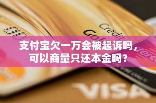 支付宝欠一万会被起诉吗，可以商量只还本金吗？