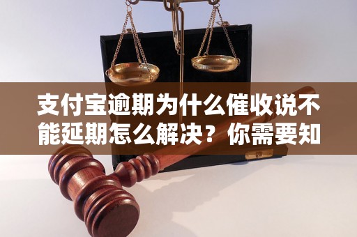 支付宝逾期为什么催收说不能延期怎么解决？你需要知道的全部解决方法