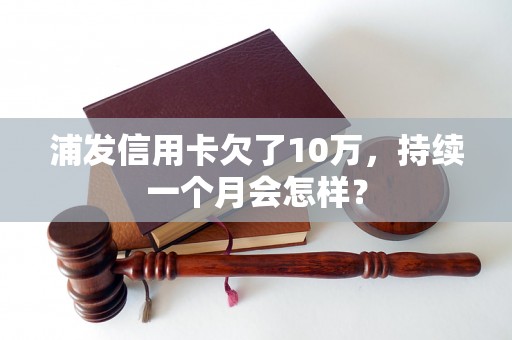 浦发信用卡欠了10万，持续一个月会怎样？