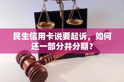 民生信用卡说要起诉，如何还一部分并分期？