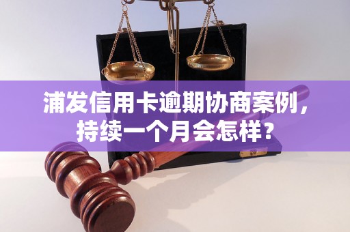 浦发信用卡逾期协商案例，持续一个月会怎样？