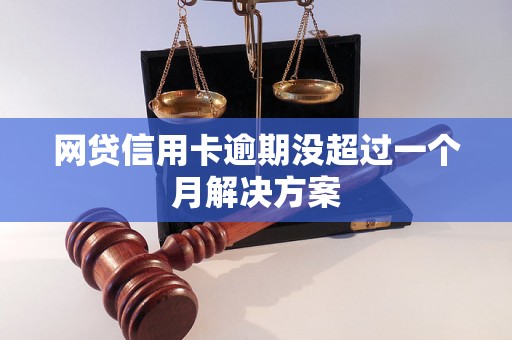 网贷信用卡逾期没超过一个月解决方案