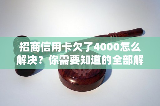 招商信用卡欠了4000怎么解决？你需要知道的全部解决方法