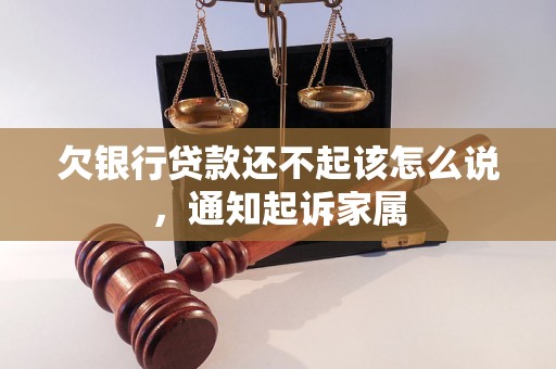 欠银行贷款还不起该怎么说，通知起诉家属