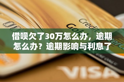 借呗欠了30万怎么办，逾期怎么办？逾期影响与利息了解！