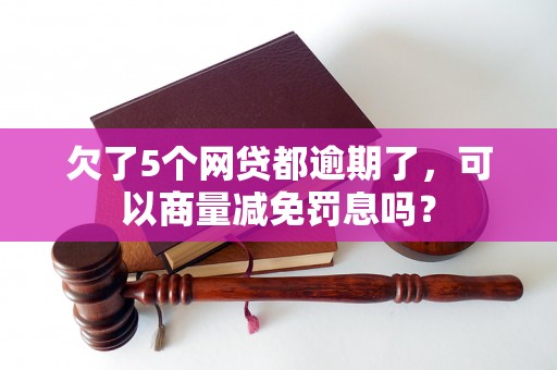 欠了5个网贷都逾期了，可以商量减免罚息吗？