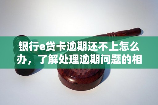 银行e贷卡逾期还不上怎么办，了解处理逾期问题的相关流程和方法