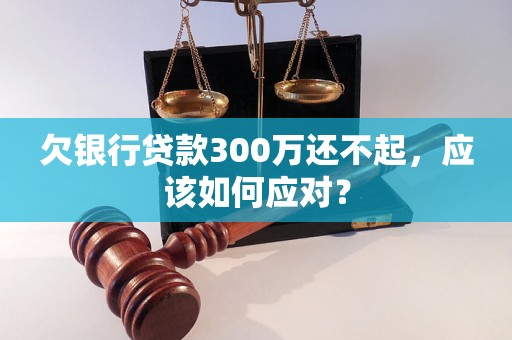 欠银行贷款300万还不起，应该如何应对？