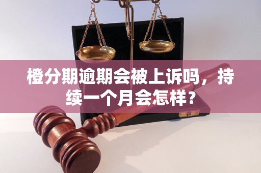 橙分期逾期会被上诉吗，持续一个月会怎样？