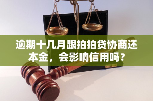 逾期十几月跟拍拍贷协商还本金，会影响信用吗？