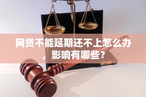 网贷不能延期还不上怎么办，影响有哪些？