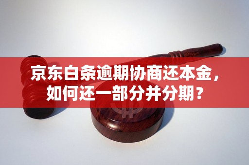 京东白条逾期协商还本金，如何还一部分并分期？