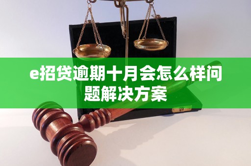 e招贷逾期十月会怎么样问题解决方案