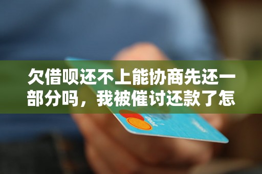 欠借呗还不上能协商先还一部分吗，我被催讨还款了怎么办？