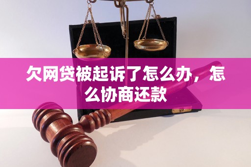 欠网贷被起诉了怎么办，怎么协商还款