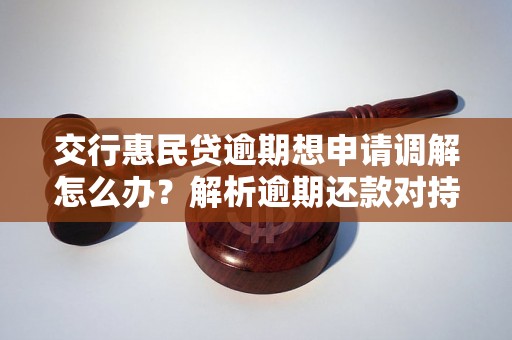 交行惠民贷逾期想申请调解怎么办？解析逾期还款对持卡人的影响