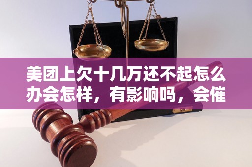 美团上欠十几万还不起怎么办会怎样，有影响吗，会催收吗？