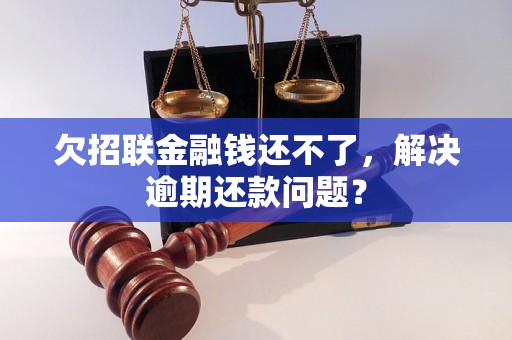 欠招联金融钱还不了，解决逾期还款问题？