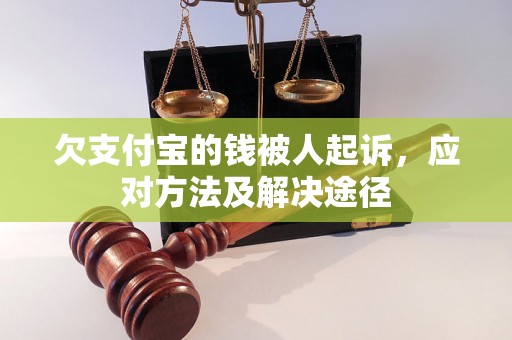 欠支付宝的钱被人起诉，应对方法及解决途径