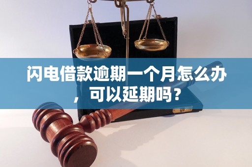 闪电借款逾期一个月怎么办，可以延期吗？