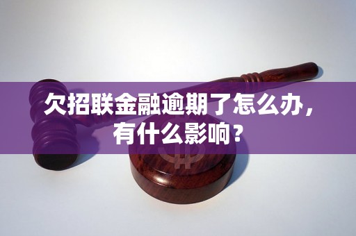 欠招联金融逾期了怎么办，有什么影响？